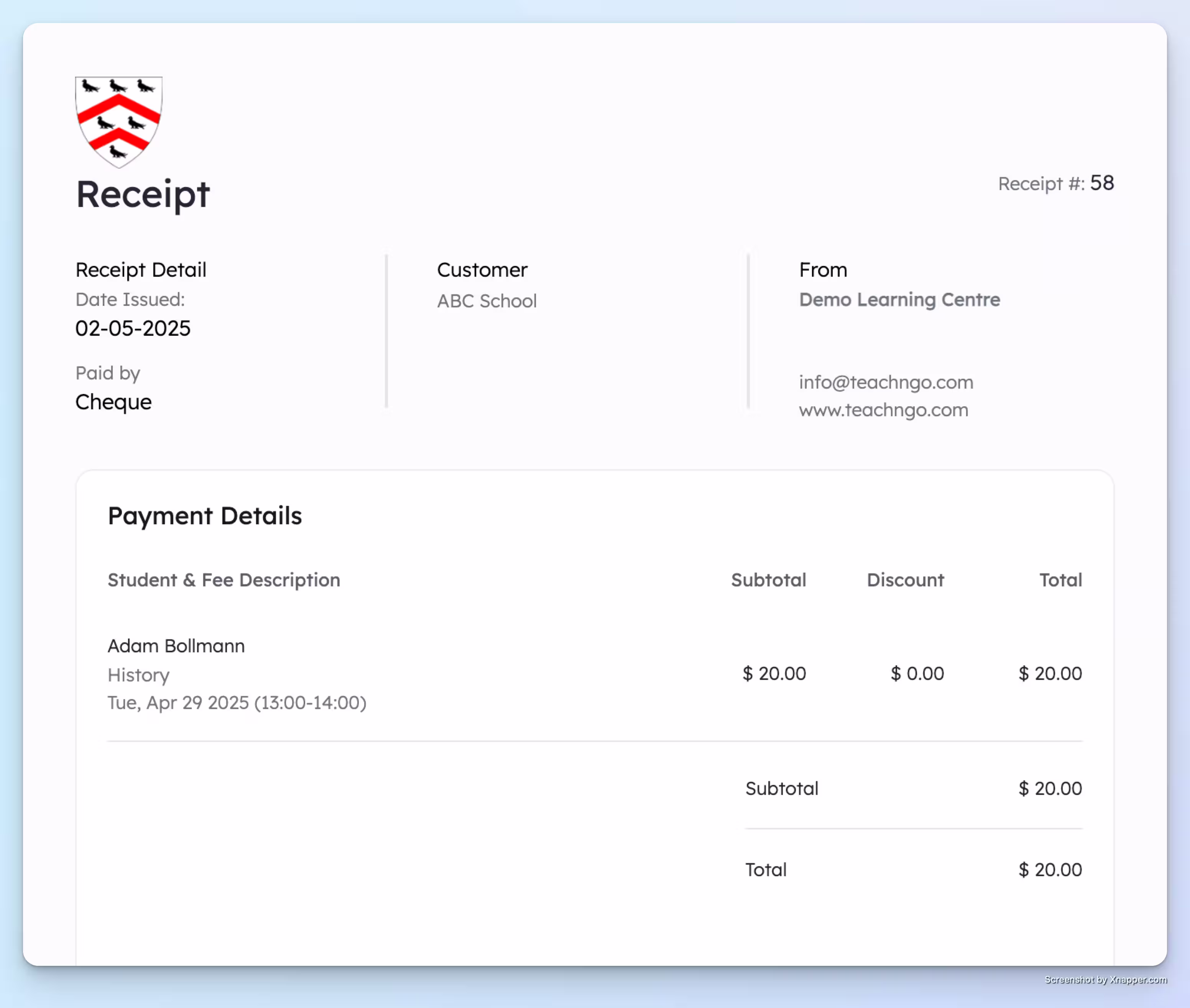 Receipt