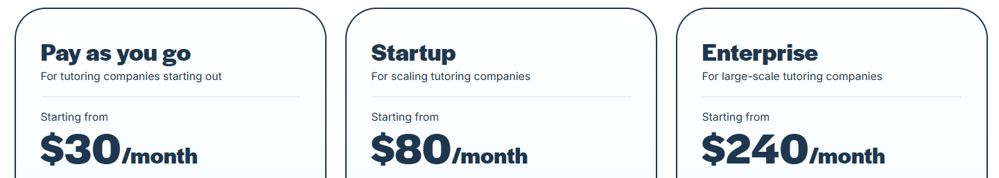 TutorCruncher billing fees screenshot